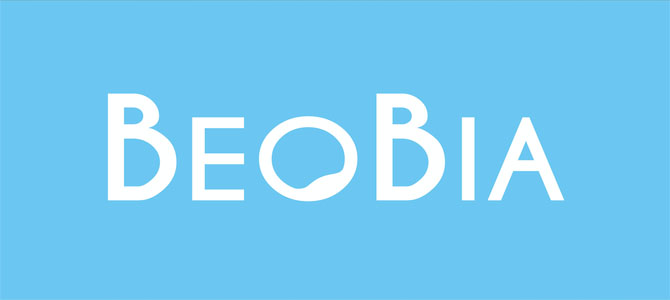 BeoBia logo with blue background